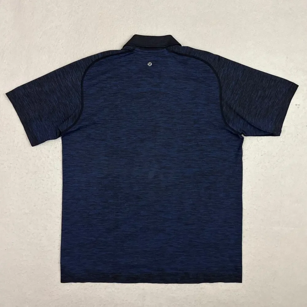 Lululemon Metal Vent Tech Polo Mens XL Blue Heathered Golf Performance